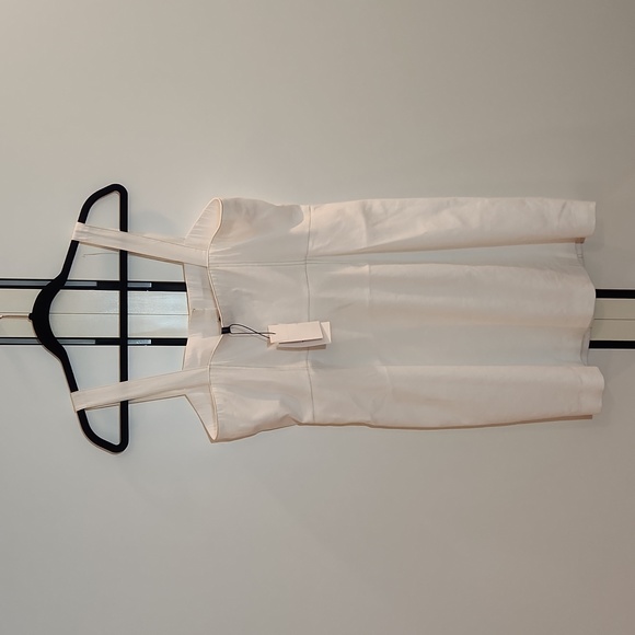 Theory Women's White Kayleigh Linen Blend Sleeveless Mini Shirtdress size 12 - Picture 6 of 16